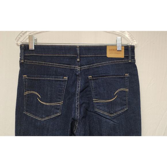 Signature Levi Strauss High Rise Skinny Blue Denim Jeans Size 8/29W - Picture 5 of 7
